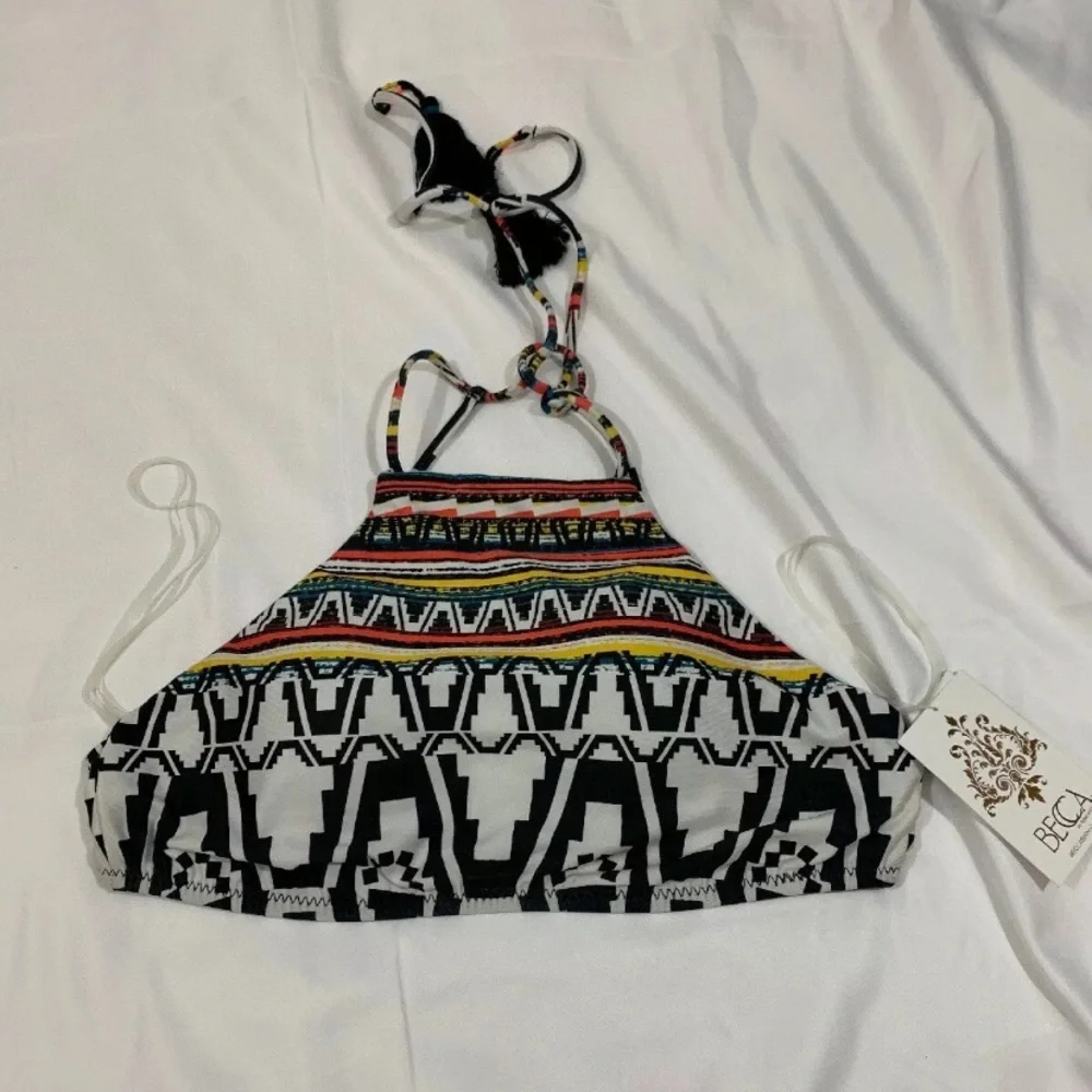 NWT $68 Becca Primitive Journey High Neck Bikini Top [SZ Large‎ ]